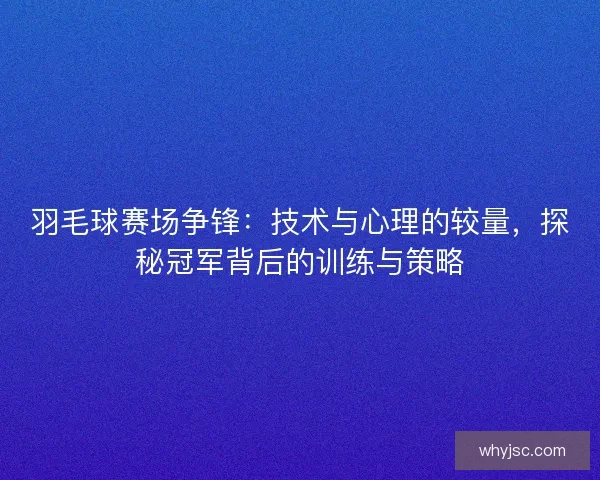 羽毛球赛场争锋：技术与心理的较量，探秘冠军背后的训练与策略